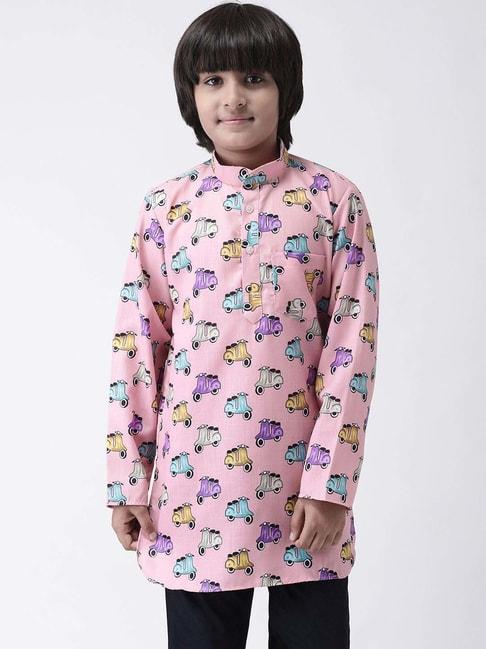 hangup-plus-kids-pink-&-purple-cotton-printed-full-sleeves-kurta