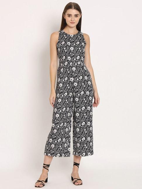 moomaya-black-&-white-floral-print-jumpsuit