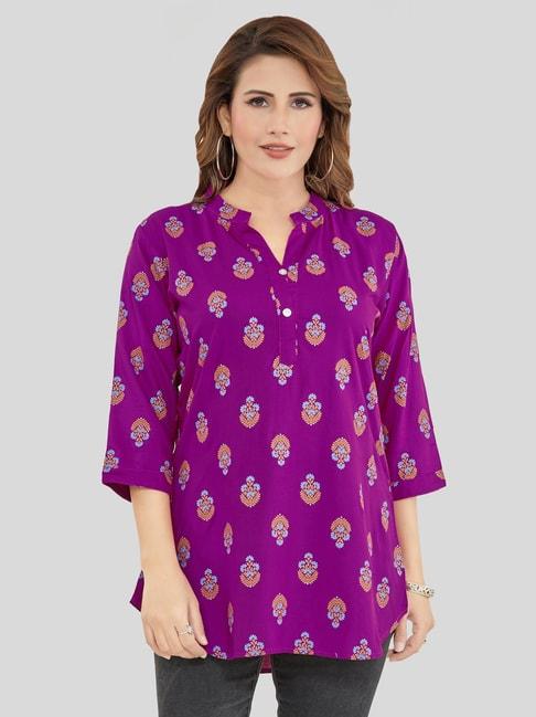 saree-swarg-purple-printed-a-line-kurti