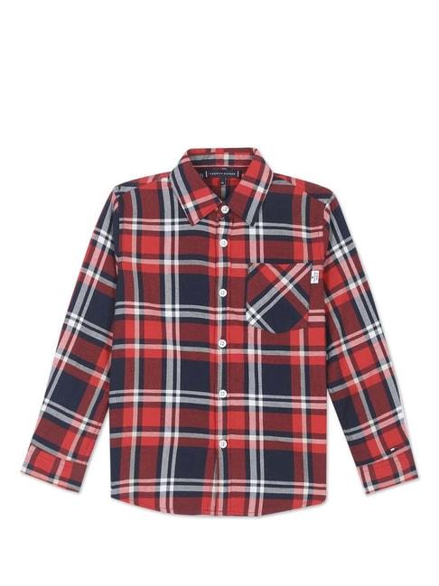 tommy-hilfiger-kids-red-&-white-cotton-plaid-full-sleeves-shirt