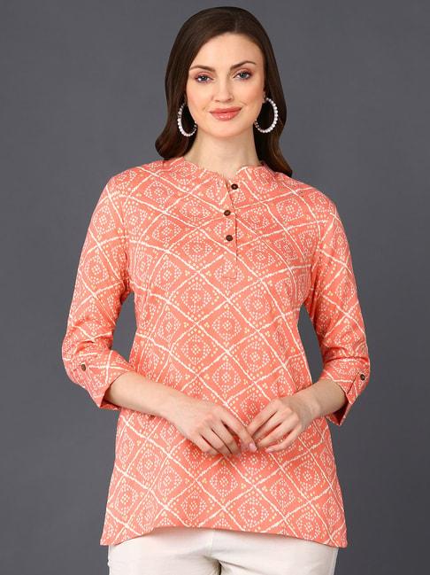 vaamsi-peach-printed-tunic