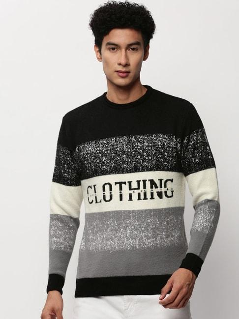 showoff-black-slim-fit-colour-block-sweater