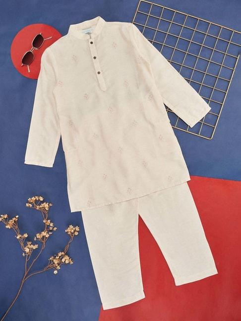 indus-route-by-pantaloons-kids-off-white-embroidered-full-sleeves-kurta-set