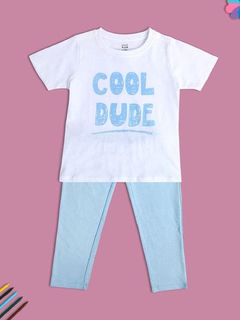 miniklub-kids-white-&-blue-graphic-print-t-shirt-with-pants