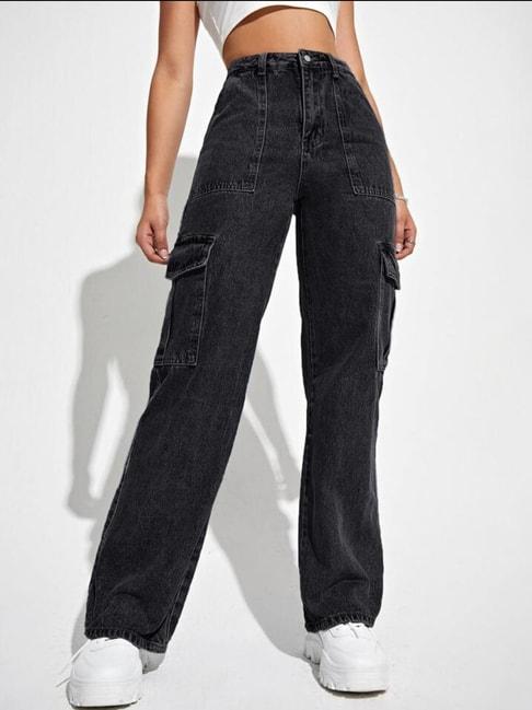 broadstar-black-denim-relaxed-fit-high-rise-cargo-jeans