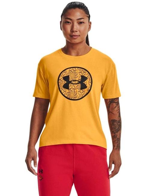 under-armour-yellow-cotton-printed-sports-t-shirt