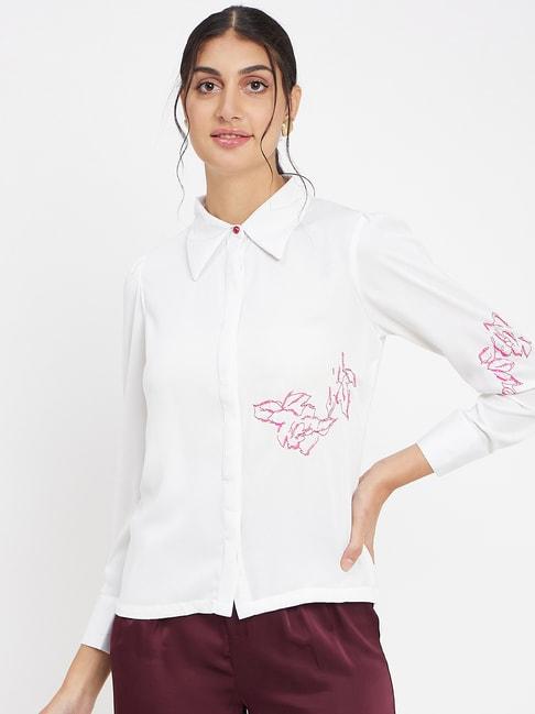 camla-white-printed-shirt