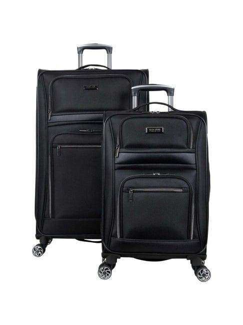 kenneth-cole-black-textured-trolley-bag-pack-of-2