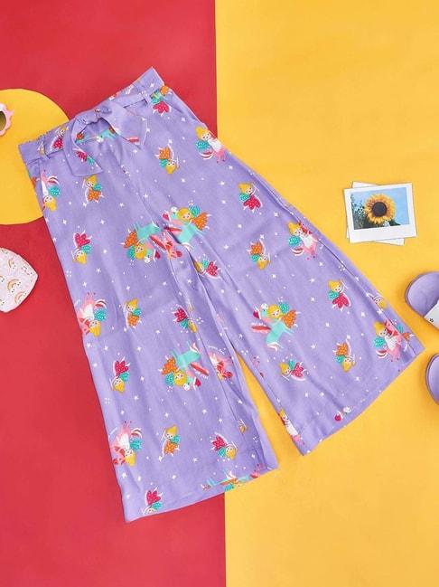 pantaloons-junior-kids-lilac-printed-trousers