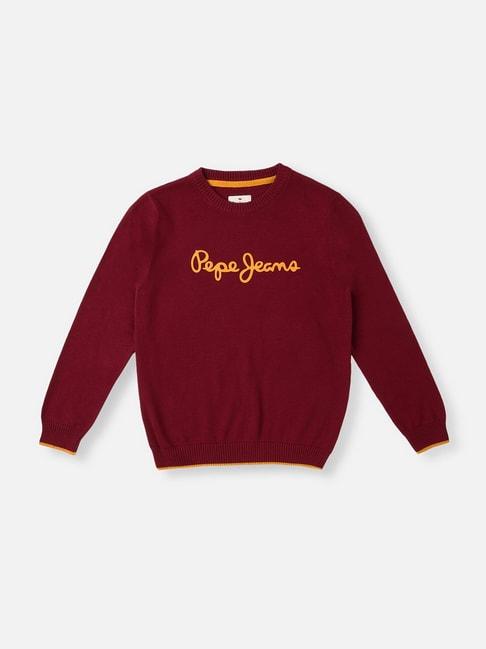 pepe-jeans-kids-burgundy-graphic-print-sweater