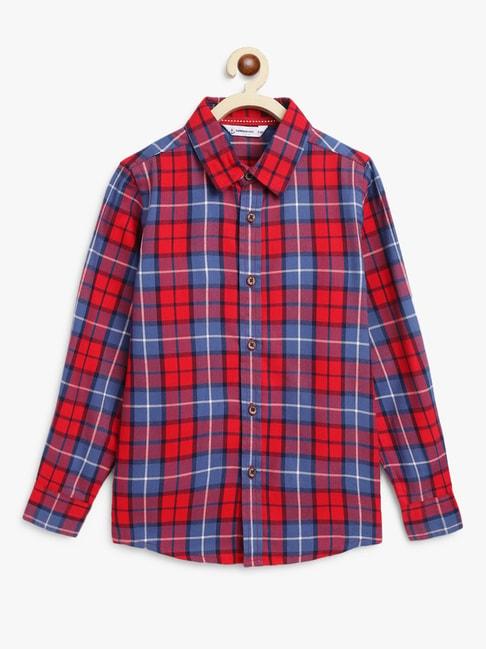 campana-kids-red-&-blue-checks-full-sleeves-shirt