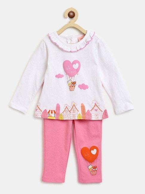 nauti-nati-kids-white-&-pink-printed-full-sleeves-top-set