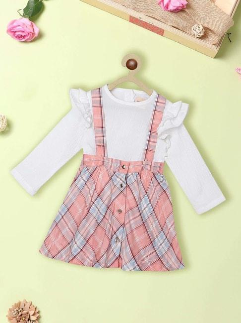 nauti-nati-kids-pink-&-white-chequered-full-sleeves-dress-set