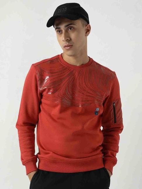wildcraft-red-regular-fit-printed-sweatshirt