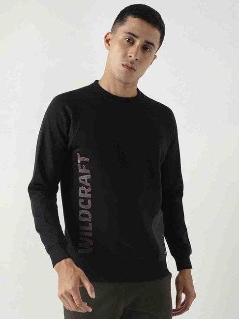 wildcraft-black-regular-fit-logo-print-sweatshirt