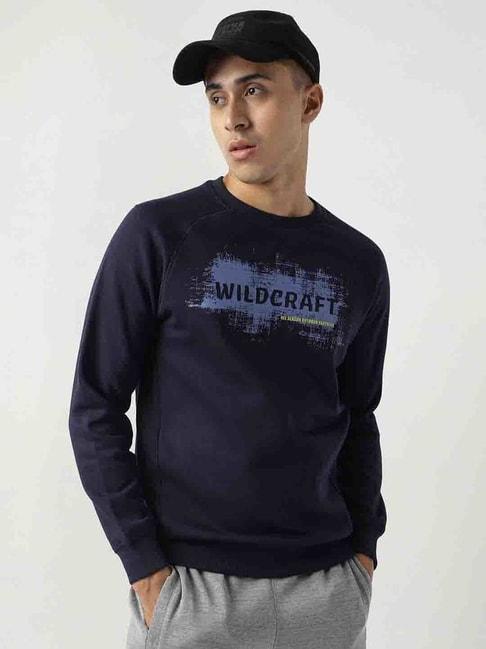 wildcraft-navy-regular-fit-printed-sweatshirt