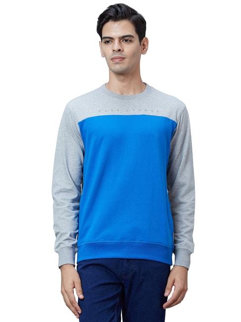 park-avenue-blue-&-grey-slim-fit-sweatshirt