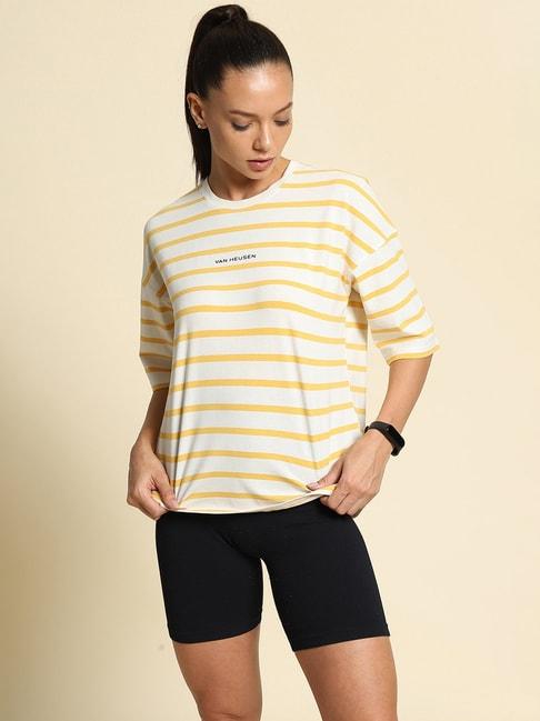 van-heusen-white-striped-sports-t-shirt