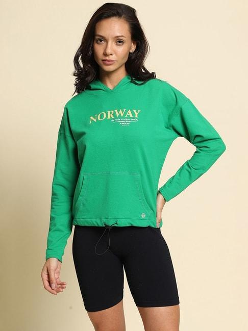 van-heusen-green-printed-sports-hoodie