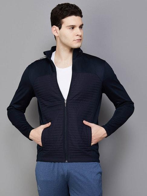 kappa-navy-regular-fit-hooded-jacket