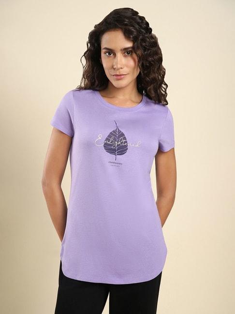 van-heusen-purple-printed-t-shirt