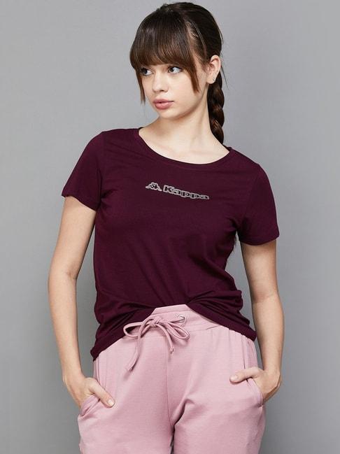 kappa-maroon-cotton-printed-sports-t-shirt