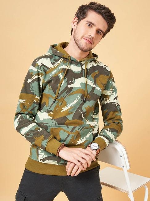 urban-ranger-by-pantaloons-olive-regular-fit-printed-hooded-sweatshirt
