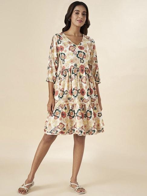 akkriti-by-pantaloons-white-cotton-floral-print-a-line-dress