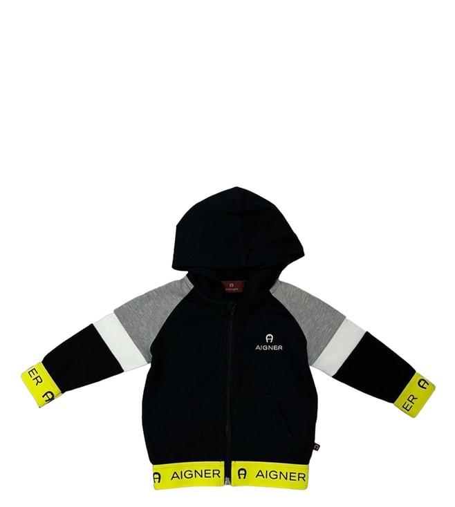 aigner-kids-black-regular-fit-hoodie