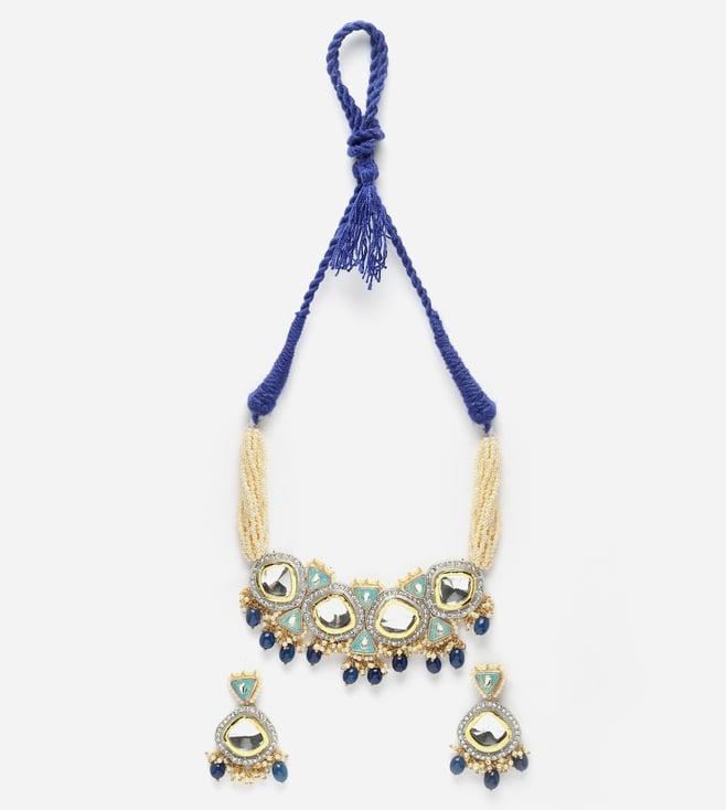 dugristyle-blue-&-green-necklace-with-earring-jewellery-set-with-kundan-&-american-diamonds