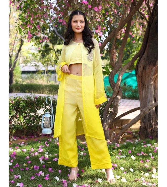 lirose-yellow-mihira-crop-top-with-pant-and-jacket-co-ord-set