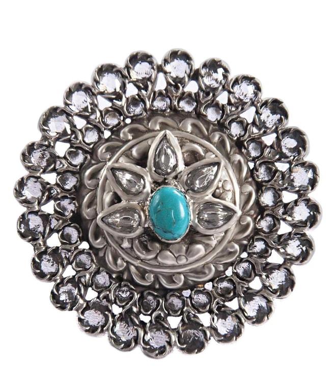 neeta-boochra-925-sterling-silver-turquoise-gemstone-ring-with-checker-crystal-&-kundan