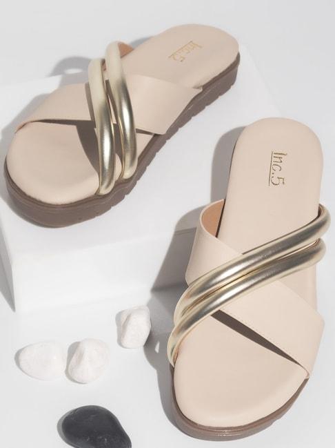 inc.5-women's-cream-cross-strap-sandals