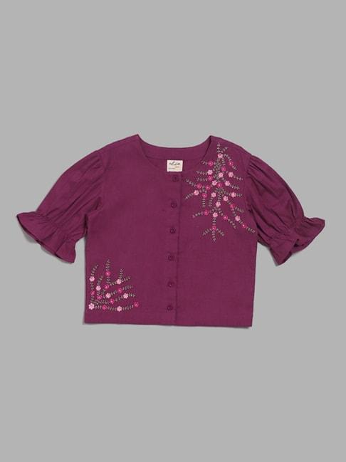 utsa-kids-by-westside-plum-floral-embroidered-top