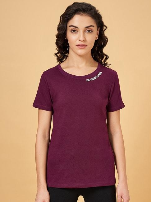 ajile-by-pantaloons-purple-cotton-sports-t-shirt