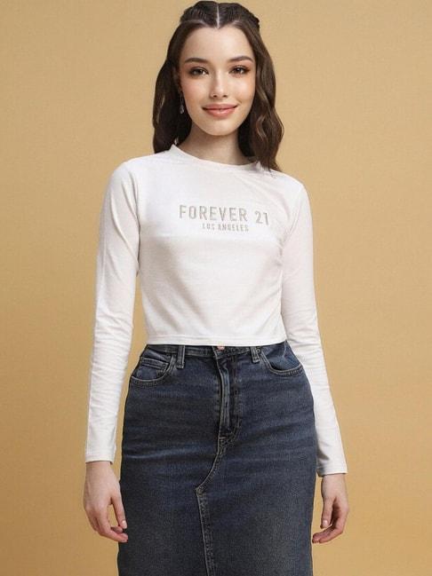 forever-21-white-printed-crop-top