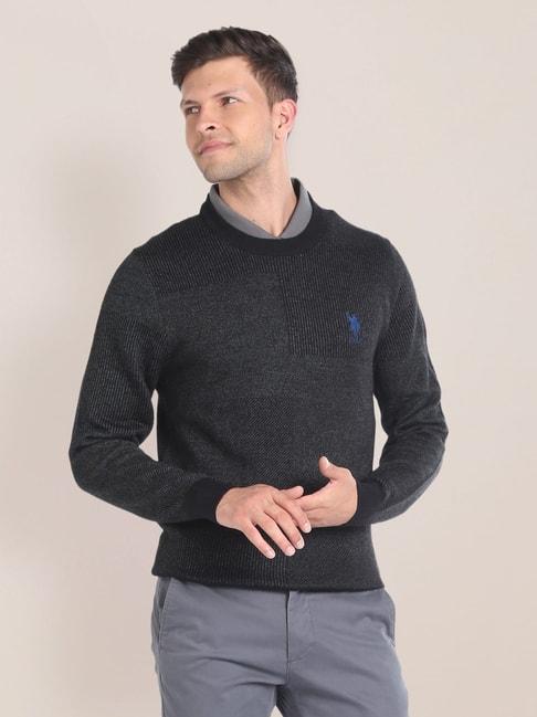 u.s.-polo-assn.-anthra-regular-fit-self-pattern-sweater