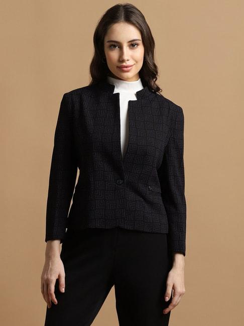 allen-solly-black-cotton-printed-blazer