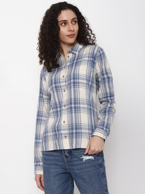 american-eagle-outfitters-blue-&-white-checks-shirt