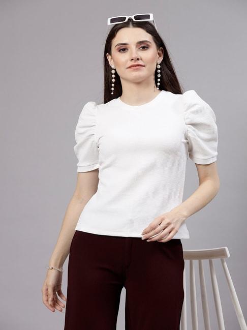 style-quotient-white-regular-fit-top