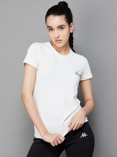 kappa-white-printed-sports-t-shirt