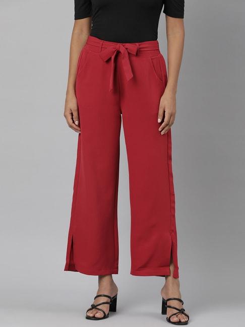 showoff-fuchsia-straight-fit-mid-rise-trousers