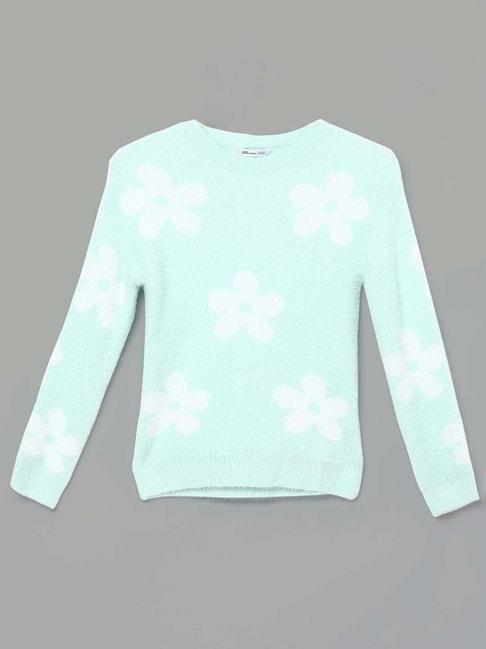 fame-forever-by-lifestyle-kids-mint-blue-floral-print-full-sleeves-sweater