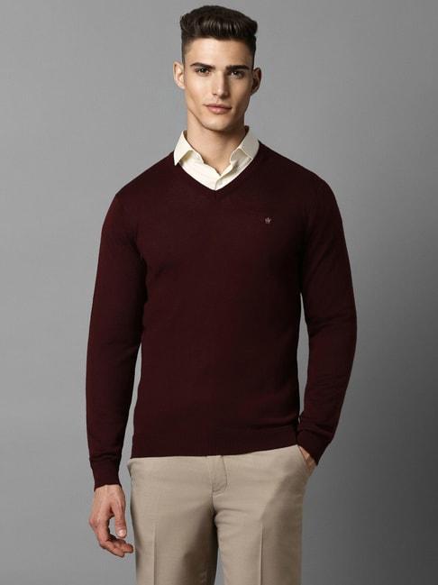 louis-philippe-maroon-cotton-regular-fit-sweater