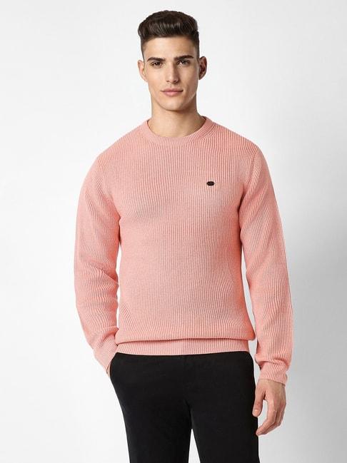 peter-england-pink-regular-fit-texture-sweater
