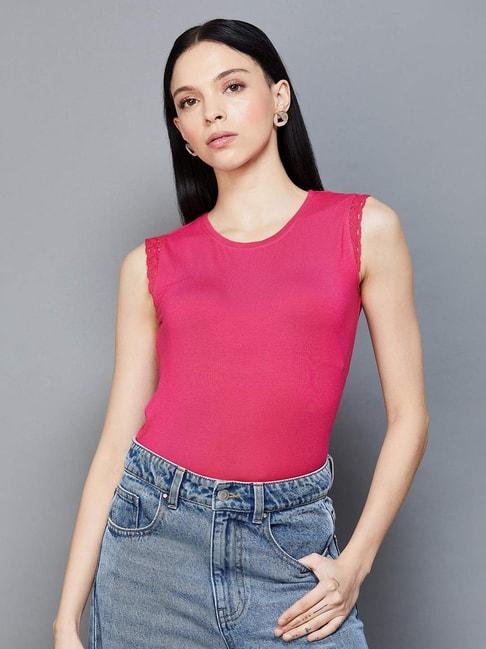 code-by-lifestyle-pink-regular-fit-top