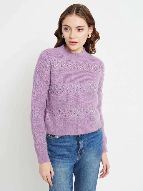 madame-purple-embellished-sweater