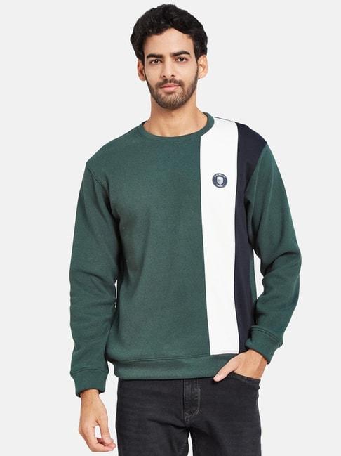 octave-green-regular-fit-colour-block-sweatshirt