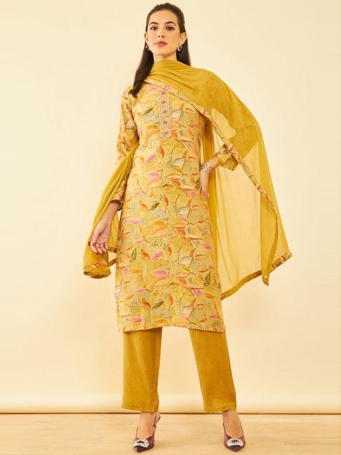 soch-yellow-floral-print-unstitched-dress-material