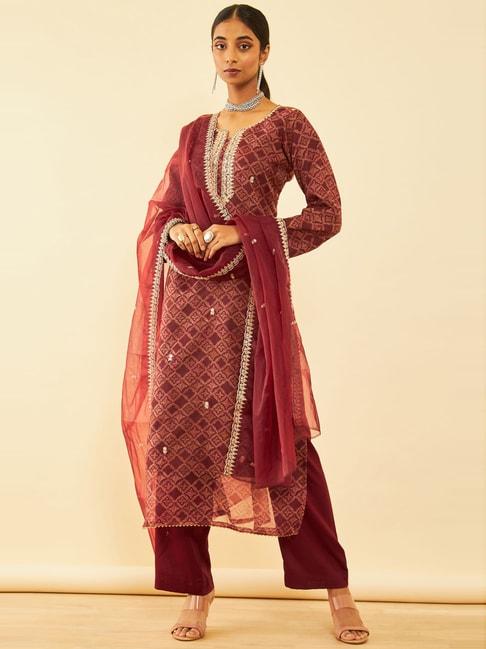 soch-maroon-embroidered-unstitched-dress-material
